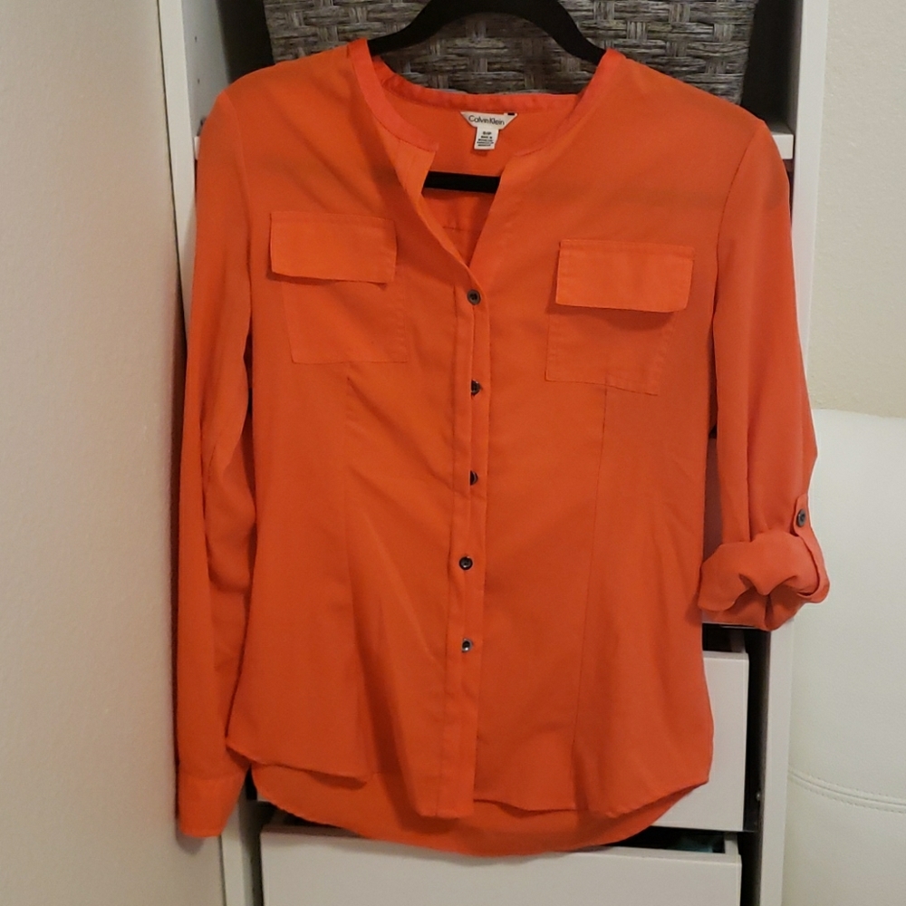 Calvin Klein Blouse with roll up sleeves